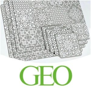 GEO 8 x Geometric White Grey Printed Coaster Placemat